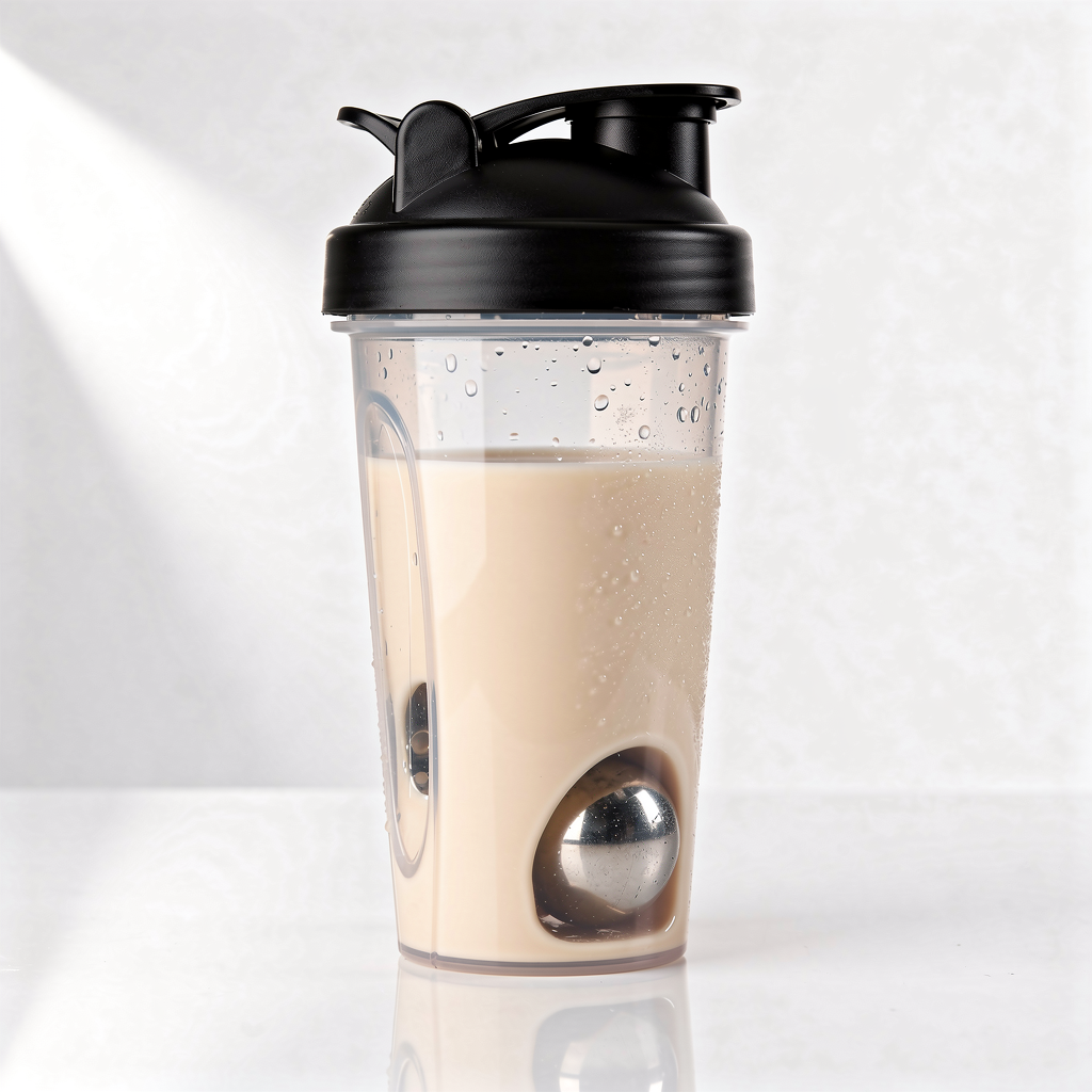 Generate the image of. Shaker contained with protein.